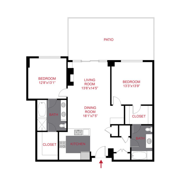 Rendering of the Ash-Furnished floor plan